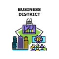 Business district icon vector illustration