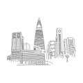 Business district city riyadh saudi arabia sketch