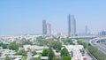 The business district of Dubai. Stock. View of Dubai city life. Futuristic view of Dubai Marina, United Arab Emirates