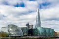 Business district with famous skyscrapers and landmarks at golden hour, London, UK Royalty Free Stock Photo