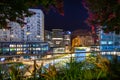 The business district of La Defense at night, Paris. France Royalty Free Stock Photo