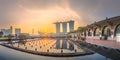Business district and Marina bay in Singapore Royalty Free Stock Photo