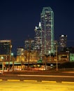 Business district at night, Dallas, USA. Royalty Free Stock Photo