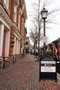 Business district in Old Town Alexandria with restaurants and shops in view Royalty Free Stock Photo