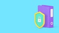 Business document file data protection security storage banner copy space vector illustration