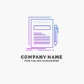 Business, document, file, paper, presentation Purple Business Logo Template. Place for Tagline Royalty Free Stock Photo