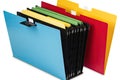 business document folder with labeled and color-coded folders Royalty Free Stock Photo