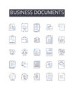 Business documents line icons collection. Contracts, Agreements, Invoices, Proposals, Quotes, Receipts, Purchase orders Royalty Free Stock Photo