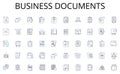 Business documents line icons collection. Organize, Sort, Archive, Delete, Rename, Categorize, Backup vector and linear