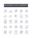 Business documents line icons collection. Contracts, Agreements, Invoices, Proposals, Quotes, Receipts, Purchase orders Royalty Free Stock Photo