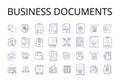 Business documents line icons collection. Contracts, Agreements, Invoices, Proposals, Quotes, Receipts, Purchase orders Royalty Free Stock Photo