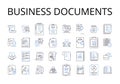 Business documents line icons collection. Contracts, Agreements, Invoices, Proposals, Quotes, Receipts, Purchase orders