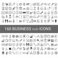 160 business doodle icon for your infographic Royalty Free Stock Photo