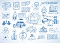 Business doodles Sketch set : infographics elements isolated, vector shapes Royalty Free Stock Photo