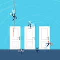 Business doors to success concept illustration