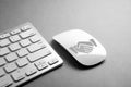 Business e-commerce icon on mouse & computer keyboard