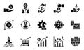 Business Economic Line Icons Vector Illustration, Strategy, Marketing, Growth