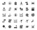 Business Economic Line Icons Vector Illustration, Strategy, Marketing, Growth