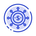 Business, Economics, Global, Modern Blue Dotted Line Line Icon