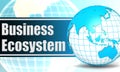 Business ecosystem with sphere globe