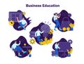 Business education bundle vector