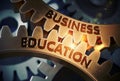 Business Education Concept. Golden Gears. 3D Illustration.