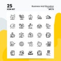 25 Business And Education Icon Set. 100% Editable EPS 10 Files. Business Logo Concept Ideas Line icon design