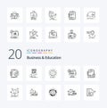 20 Business And Education Line icon Pack like report account online kids network