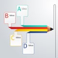 Business education pencil infographics option