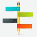 Business education pencil staircase Infographics option.