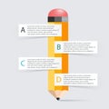 Business education pencil staircase Infographics option. Vector