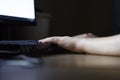 Female hands typing on computer keyboard Royalty Free Stock Photo