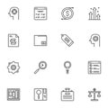 Business efficiency line icons set