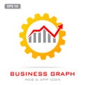 Business Efficiency logo concept, Productivity, Productive capacity, performance analytics vector illustration Royalty Free Stock Photo