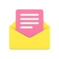 Business electronic mail correspondence envelope remotely communication 3d icon vector