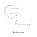 Business element icon in doodle style, speech bubbles, infographic. Isolated vector illustration design. Hand drown