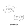 Business element icon in doodle style, speech bubbles, infographic. Isolated vector illustration design. Hand drown