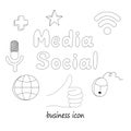 Business element icons in doodle style, infographic set. Isolated vector illustration design. Hand drown business icon Royalty Free Stock Photo