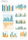 Business elements charts in color. Vector illustration. Royalty Free Stock Photo