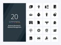 20 Business Elements And Business Managment Solid Glyph icon for presentation Royalty Free Stock Photo