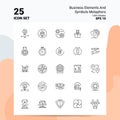 25 business elements and symbols metaphors Icon Set. 100% Editable EPS 10 Files. Business Logo Concept Ideas Line icon design Royalty Free Stock Photo