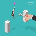 Business emergency plan isometric vector concept.