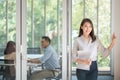 Business employee enjoy and happy to work at company office