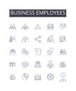 Business employees line icons collection. Workplace colleagues, Company staff, Organizational workers, Professional team