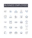 Business employees line icons collection. Workplace colleagues, Company staff, Organizational workers, Professional team