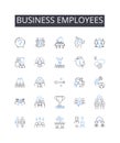 Business employees line icons collection. Workplace colleagues, Company staff, Organizational workers, Professional team