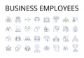 Business employees line icons collection. Workplace colleagues, Company staff, Organizational workers, Professional team