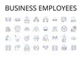 Business employees line icons collection. Workplace colleagues, Company staff, Organizational workers, Professional team