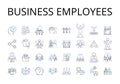 Business employees line icons collection. Workplace colleagues, Company staff, Organizational workers, Professional team