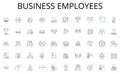 Business employees line icons collection. Increase, Growth, Improve, Benefit, Boost, Progress, Advance vector and linear